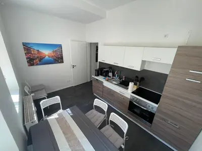Küche/Küchenzeile in der Unterkunft Berlinhome Apartment Köpenick