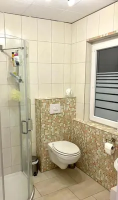 Ein Badezimmer in der Unterkunft Ferienhaus am Netzener See
