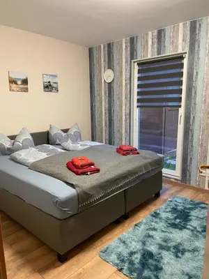 Ein Bett oder Betten in einem Zimmer der Unterkunft Ferienhaus in der Stienitzaue