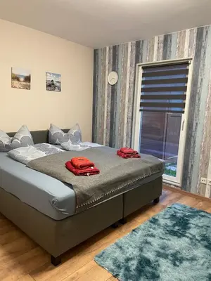 Ein Bett oder Betten in einem Zimmer der Unterkunft Ferienhaus in der Stienitzaue
