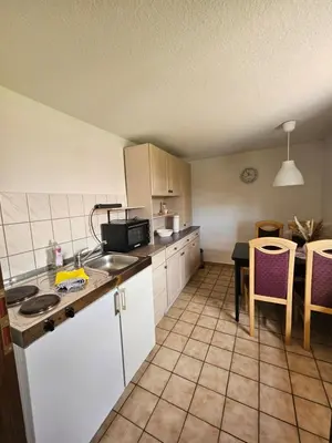 Küche/Küchenzeile in der Unterkunft Ferienwohnung zu den Blauen Schafen