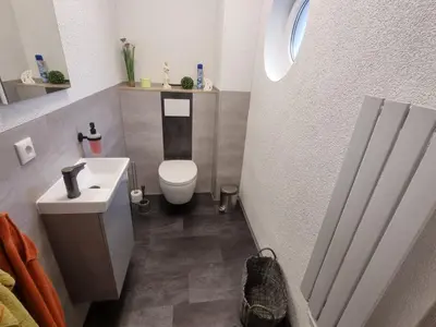 Ein Badezimmer in der Unterkunft Ferienhaus Pusteblume