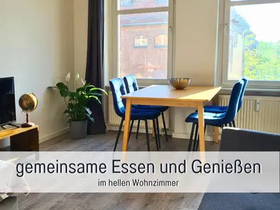 Grundriss der Unterkunft Lichtdurchflutete moderne Stadtwohnung, Küche, Waschtrockner, SmartTV
