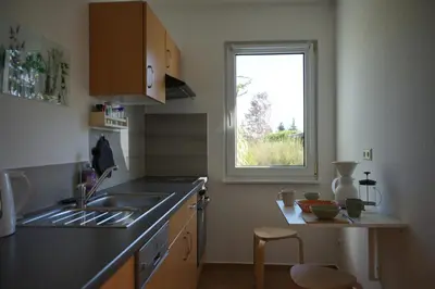 Küche/Küchenzeile in der Unterkunft Klättes Ferienwohnung mit Garten