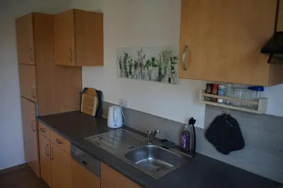 Küche/Küchenzeile in der Unterkunft Klättes Ferienwohnung mit Garten
