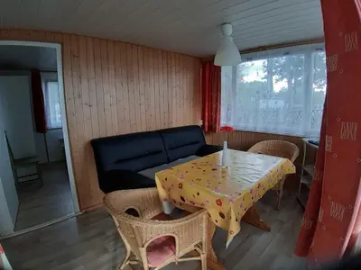 Ein Sitzbereich in der Unterkunft Ferienpark Seenland Betriebsgesellschaft mbH