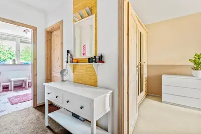 Ein Bett oder Betten in einem Zimmer der Unterkunft Familiengeeignete Ferienwohnung