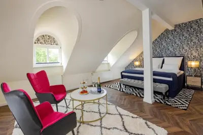 Ein Sitzbereich in der Unterkunft Schlosshotel Rheinsberg