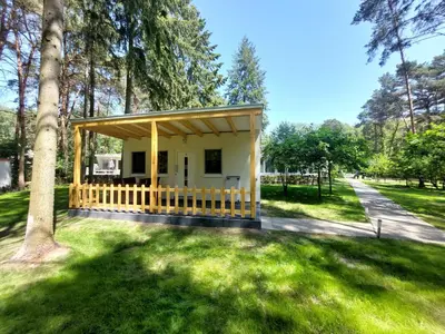 Ein Garten an der Unterkunft Ferienbungalows am Wolziger See