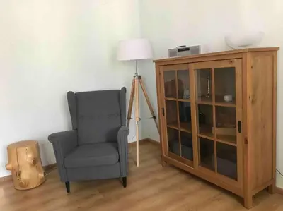 Ein Sitzbereich in der Unterkunft Ferienwohnung in Schmargendorf bei Angermünde