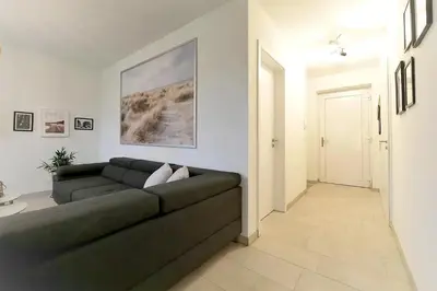 Ein Sitzbereich in der Unterkunft Apartmenthaus Scharmützelsee inkl Nebenkosten