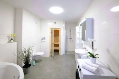 Ein Badezimmer in der Unterkunft Apartmenthaus Scharmützelsee inkl Nebenkosten