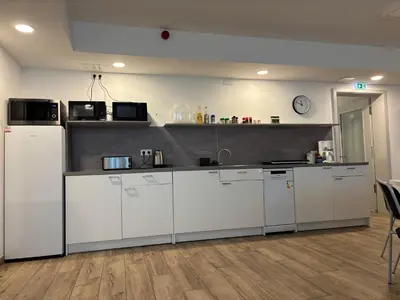 Küche/Küchenzeile in der Unterkunft Gästehaus Bernau OT Schönow