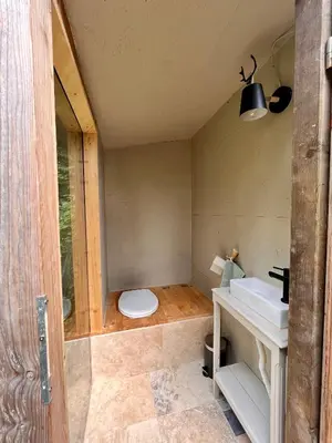 Ein Badezimmer in der Unterkunft Häuschen in den Erlen