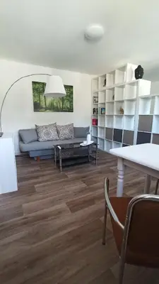 Ein Sitzbereich in der Unterkunft Finki's Ferienwohnungen