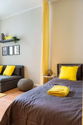 Ein Bett oder Betten in einem Zimmer der Unterkunft Great Apartment close to Kudamm