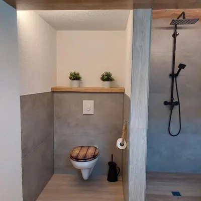 Ein Badezimmer in der Unterkunft Spreewälder Sorbenstübchen