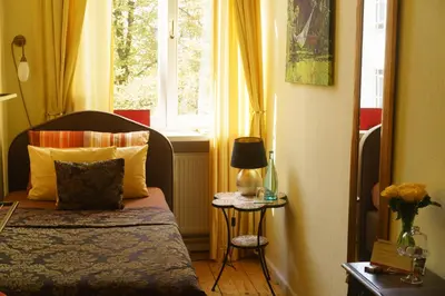 Ein Sitzbereich in der Unterkunft Boutique Hotel Mittendrin Berlin