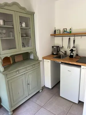 Küche/Küchenzeile in der Unterkunft Teichland Linum Apartments
