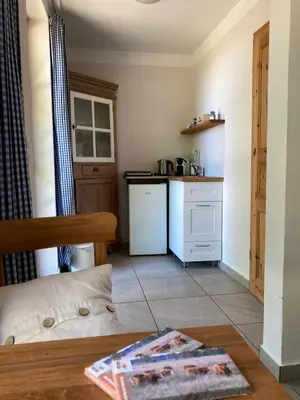 Küche/Küchenzeile in der Unterkunft Teichland Linum Apartments