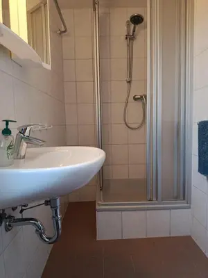 Ein Badezimmer in der Unterkunft ferienhaus-am-scharmützelsee