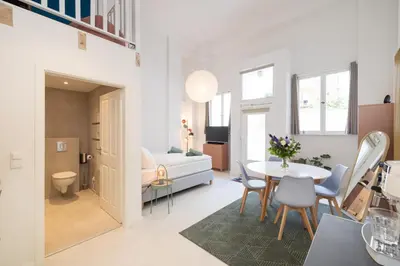 Ein Sitzbereich in der Unterkunft Great 2-room Loft with 2 bathrooms and 2 kitchen