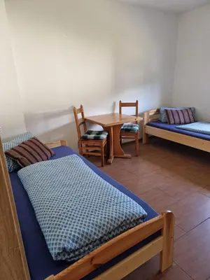 Ein Bett oder Betten in einem Zimmer der Unterkunft FeWo NAHE Berlin für bis zu 8 Monteure
