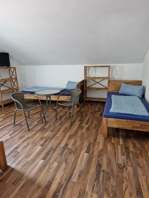 Ein Bett oder Betten in einem Zimmer der Unterkunft FeWo NAHE Berlin für bis zu 8 Monteure