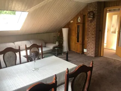 Ein Sitzbereich in der Unterkunft Haus am Finowkanal