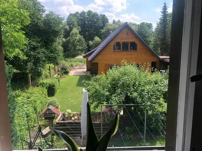 Ein Garten an der Unterkunft Haus am Finowkanal