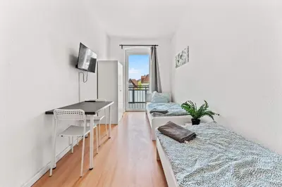 Ein Bett oder Betten in einem Zimmer der Unterkunft Nice Apartment in Eberswalde
