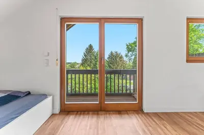 Ein Bett oder Betten in einem Zimmer der Unterkunft Nice Apartment in Bernau