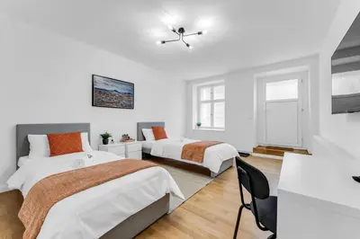 Ein Bett oder Betten in einem Zimmer der Unterkunft 2 Zimmer Apartments,4 Betten,zentral am Sbahnhof Köpenick,vollmöbliert