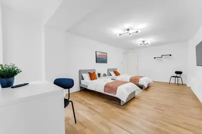 Ein Bett oder Betten in einem Zimmer der Unterkunft 2 Zimmer Apartments,4 Betten,zentral am Sbahnhof Köpenick,vollmöbliert