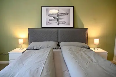 Ein Bett oder Betten in einem Zimmer der Unterkunft Modernes Apartment in Berlin