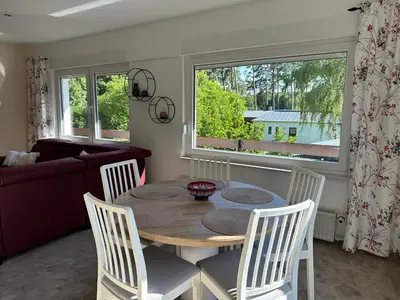 Ein Sitzbereich in der Unterkunft Ferienhaus Annerose