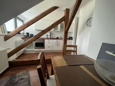 Küche/Küchenzeile in der Unterkunft Zentrale Wohnung im Grünen!