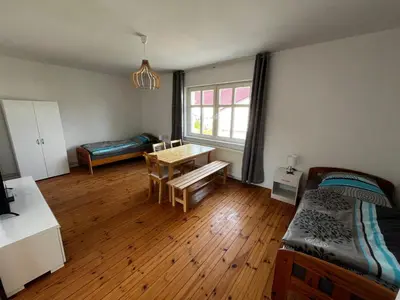 Ein Bett oder Betten in einem Zimmer der Unterkunft Große Monteurwohunung-Fewo