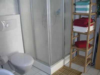 Ein Badezimmer in der Unterkunft Domizil Neu Venedig