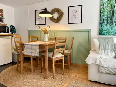 Küche/Küchenzeile in der Unterkunft Kleiner gemütlicher Bungalow in Havelnähe