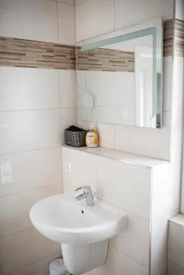 Ein Badezimmer in der Unterkunft Havelstern Ketzin, Ferienhaus Hecht