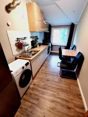 Küche/Küchenzeile in der Unterkunft Monteurzimmer am Bahnhof Biesenthal - 3 große Apartments