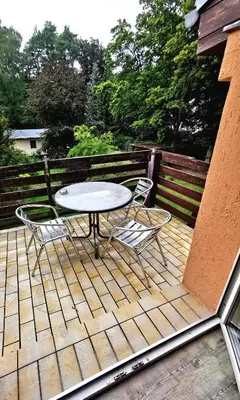Ein Balkon oder eine Terrasse in der Unterkunft Monteurzimmer am Bahnhof Biesenthal - 3 große Apartments