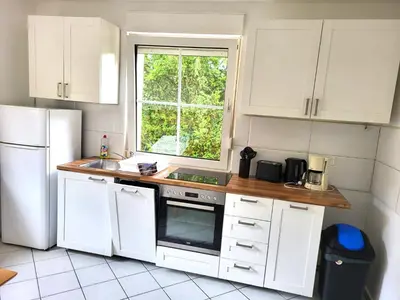 Küche/Küchenzeile in der Unterkunft Monteurzimmer am Bahnhof Biesenthal - 3 große Apartments