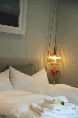 Ein Bett oder Betten in einem Zimmer der Unterkunft Modernes Ferienhaus nahe Spreewald-Idylle