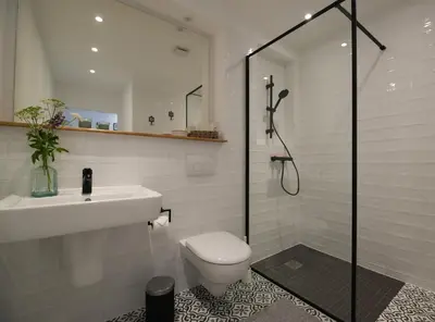 Ein Badezimmer in der Unterkunft Modernes Ferienhaus nahe Spreewald-Idylle
