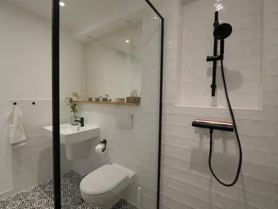 Ein Badezimmer in der Unterkunft Modernes Ferienhaus nahe Spreewald-Idylle