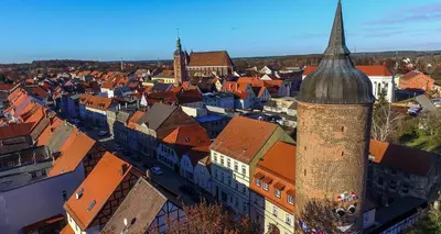 Ein allgemeiner Blick auf Luckau oder ein Stadtblick von der Ferienwohnung aus