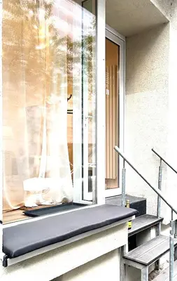 Ein Balkon oder eine Terrasse in der Unterkunft X-Hain Kiezwohnung
