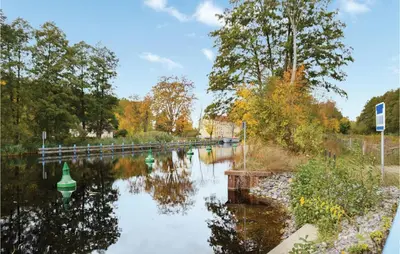 Blick auf einen Fluss in der Nähe des Ferienhauses